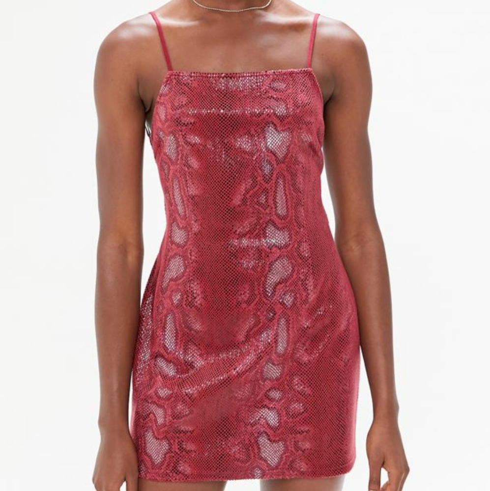 Urban Outfitters Textured Snakeprint Minidress